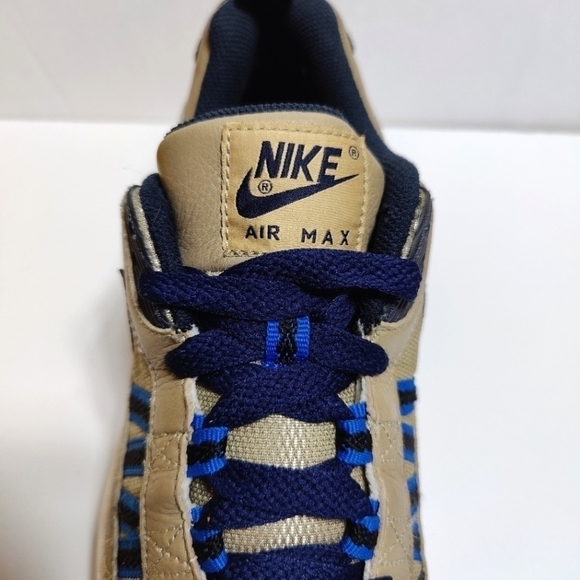 RARE Nike Air Max Terra Ninety Tan Black Blue Leather Athletic Sneaker men\'s 7.5